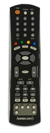 Homecast HT9200DTR Remote Control